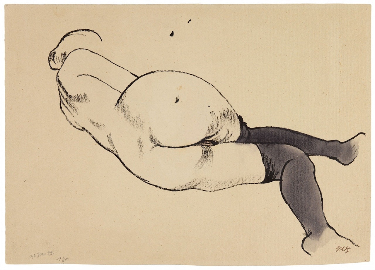 Liegender weiblicher Akt. Verso: Mutter und Sohn by George Grosz