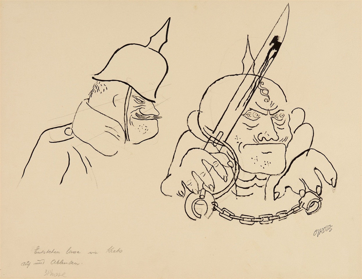 Hintergrundbild zu Soldat Schweijk - 2 Soldaten by George Grosz