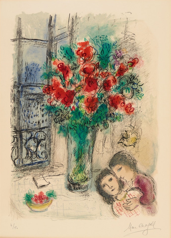 Les Fleurs rouges by Marc Chagall