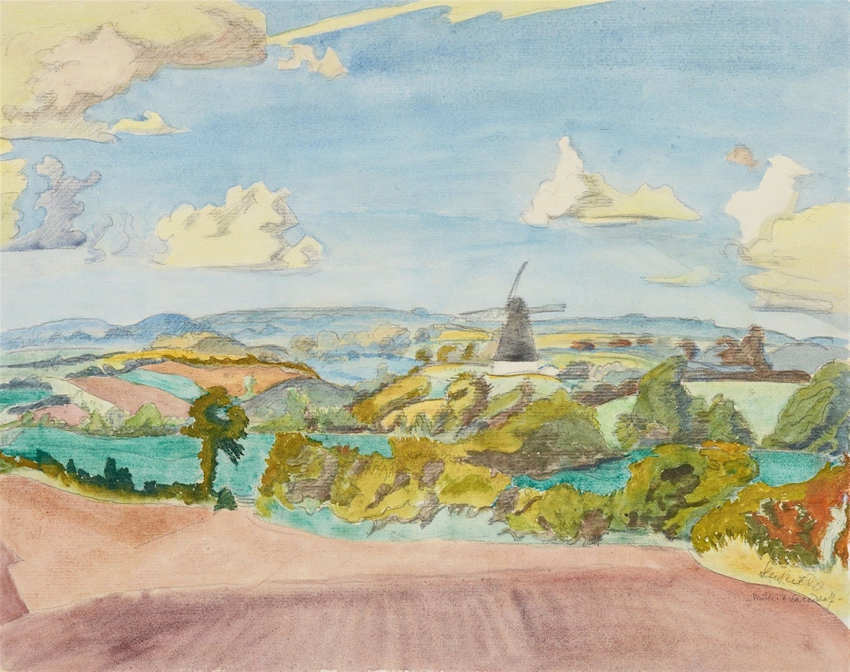 Mühle in der Landschaft by Erich Heckel