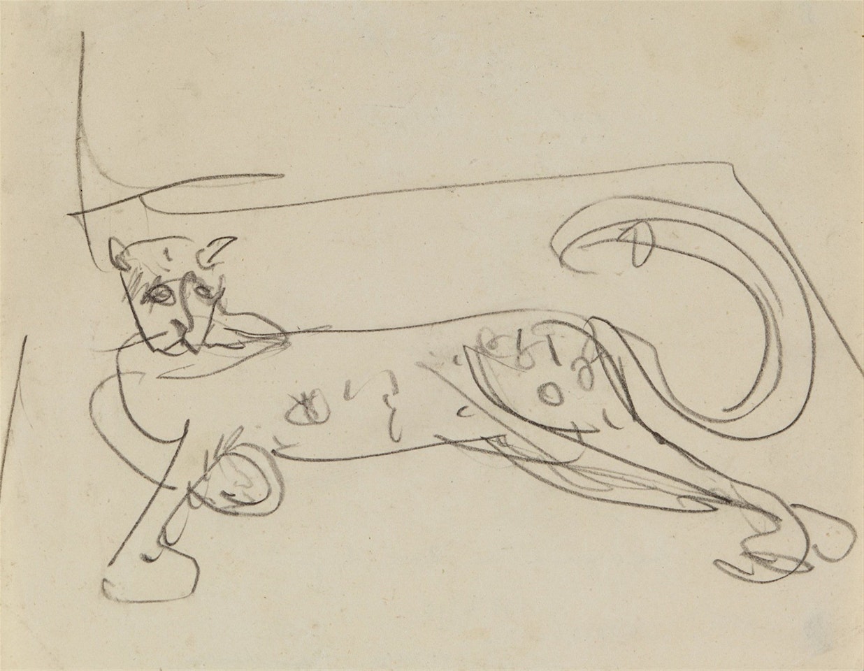 Liegender Leopard by Ernst Ludwig Kirchner