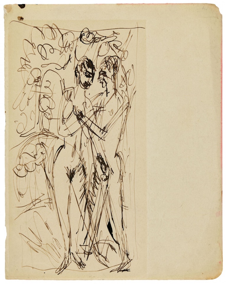 Atelierszene (Stehendes Liebespaar) by Ernst Ludwig Kirchner