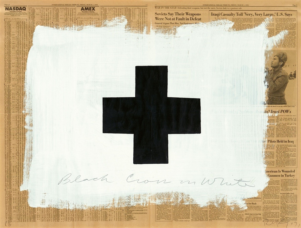 Black Cross on White by Robert Longo
