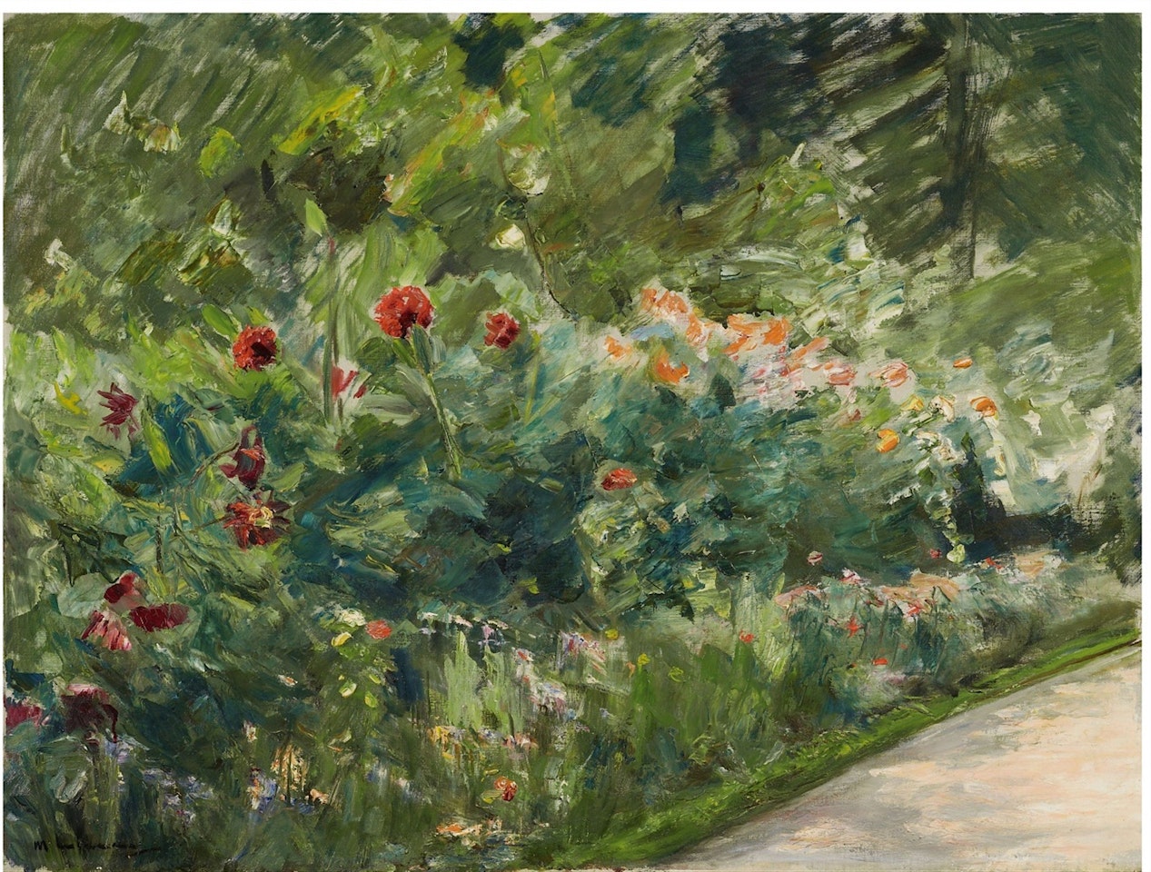 Blumenstauden im Nutzgarten nach Südwesten by Max Liebermann