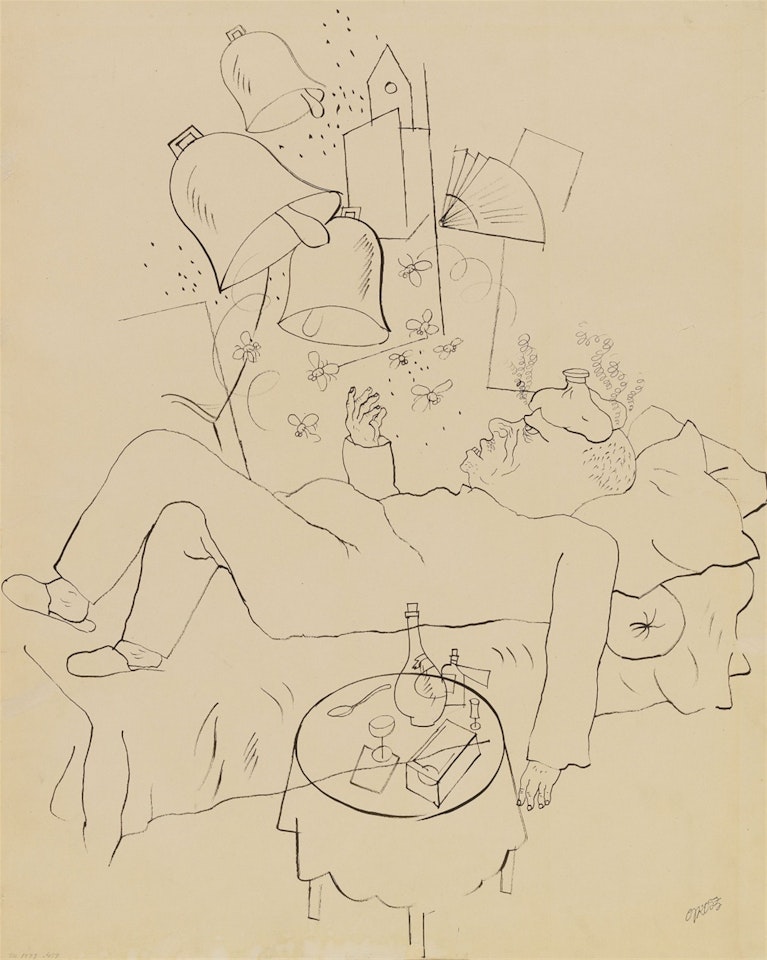 Es klingt wie fernes Glockenläuten. Verso: Doppelstreife by George Grosz