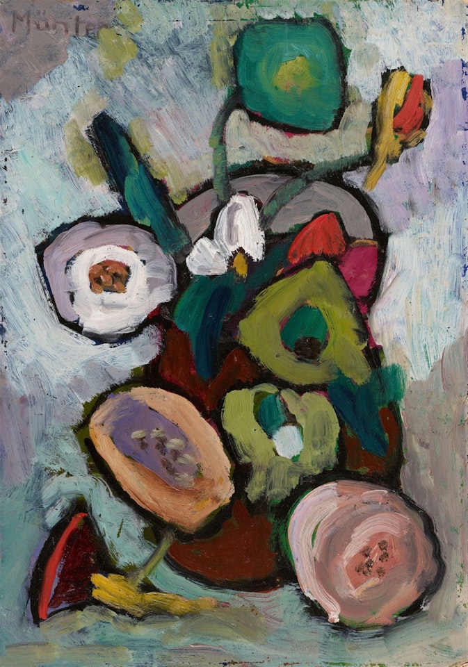 Blumen in braunem Topf by Gabriele Münter