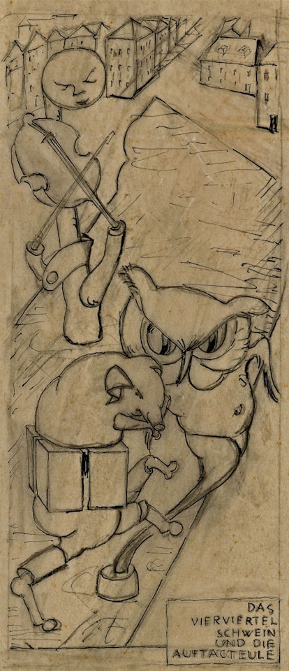 Das Vierviertel Schwein und die Auftacteule by Hannah Höch