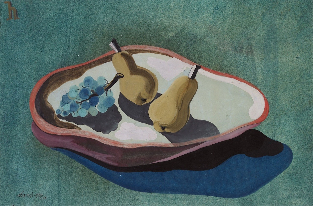 Stilleben mit Trauben by Heinrich Hoerle