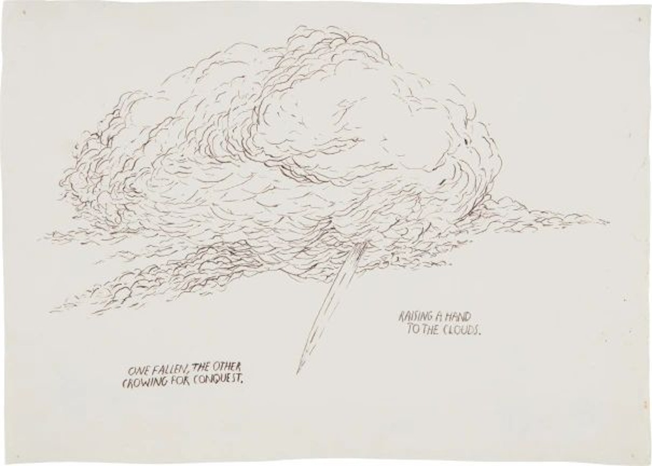 Untitled (Raising a Hand to the Clouds...) by Raymond Pettibon