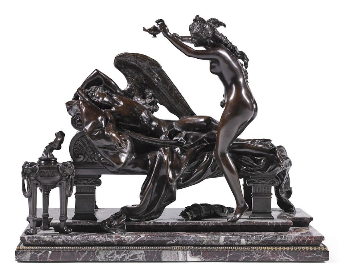 PSYCHE AND THE SLEEPING CUPID by Albert-Ernest Carrier-Belleuse