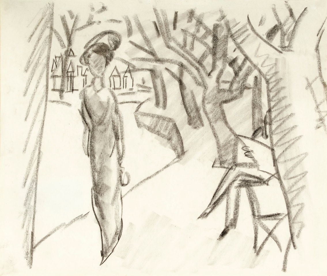 PROMENADE AN DER AARE (PROMANDE BY THE AARE) by August Macke
