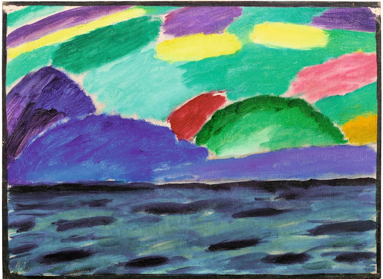 GENFER SEE MIT BLAUEM BERG (LAKE GENEVA WITH BLUE MOUNTAIN) by Alexej von Jawlensky