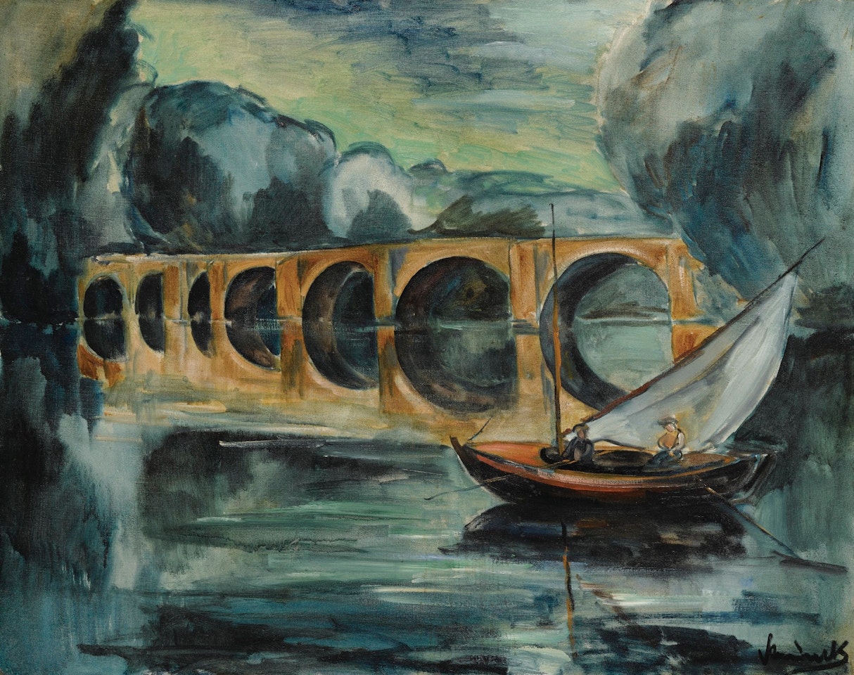 PÊCHEURS PRÈS D'UN PONT by Maurice de Vlaminck