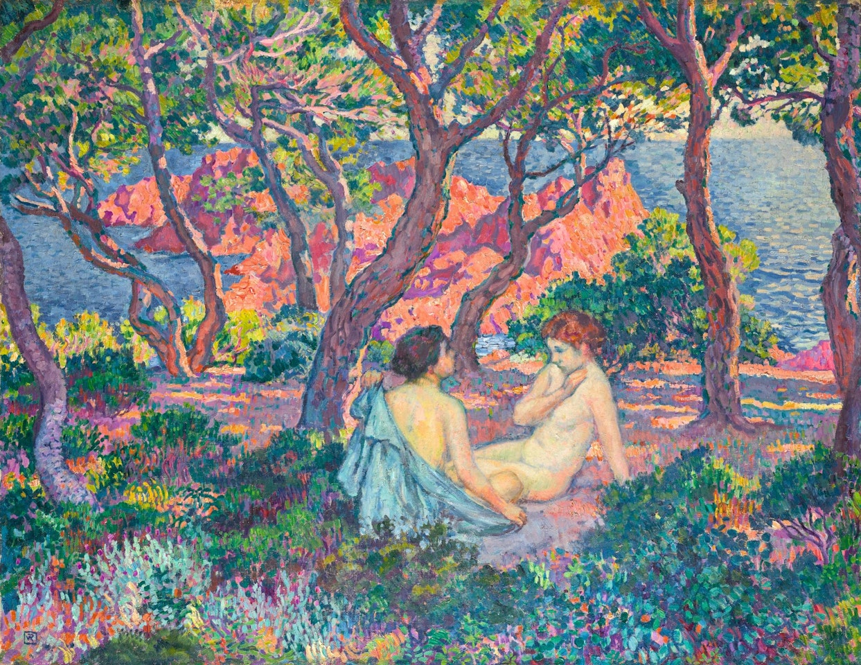 À L'OMBRE DES PINS (AGAY) OR SOUS LES PINS (AGAY) by Theo van Rysselberghe