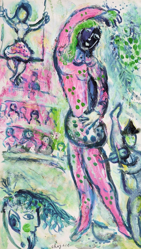 L'ÉCUYÈRE EN ROSE by Marc Chagall