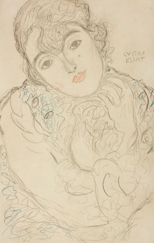 DAMENBRUSTBILD VON VORNE (PORTRAIT OF A LADY) by Gustav Klimt