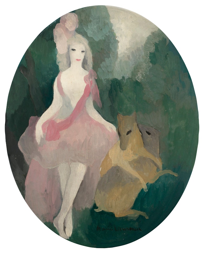 FEMME AUX DEUX BICHES by Marie Laurencin