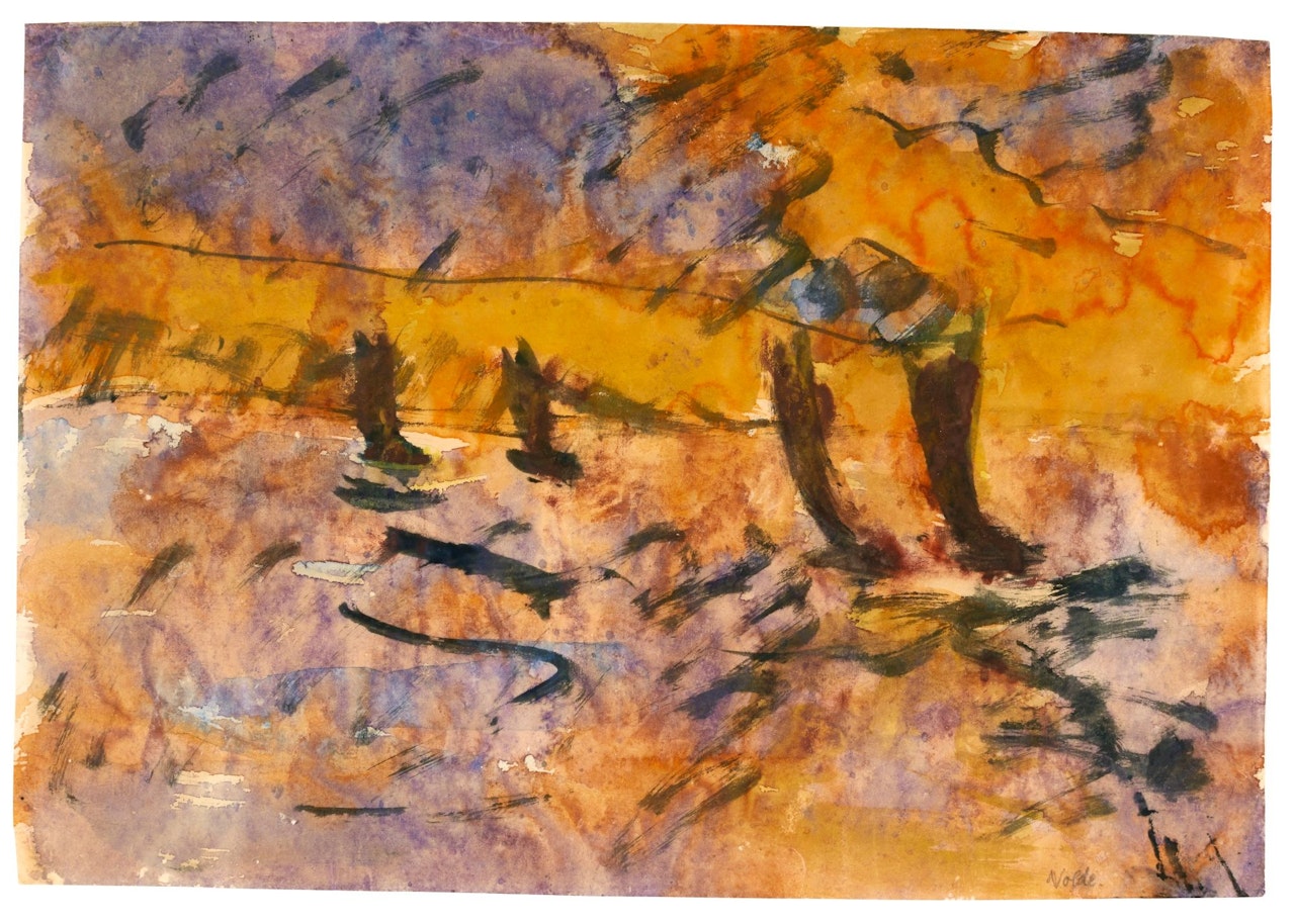 DSCHUNKEN IN BEWEGTER SEE (BOATS IN CHOPPY SEAS) by Emil Nolde