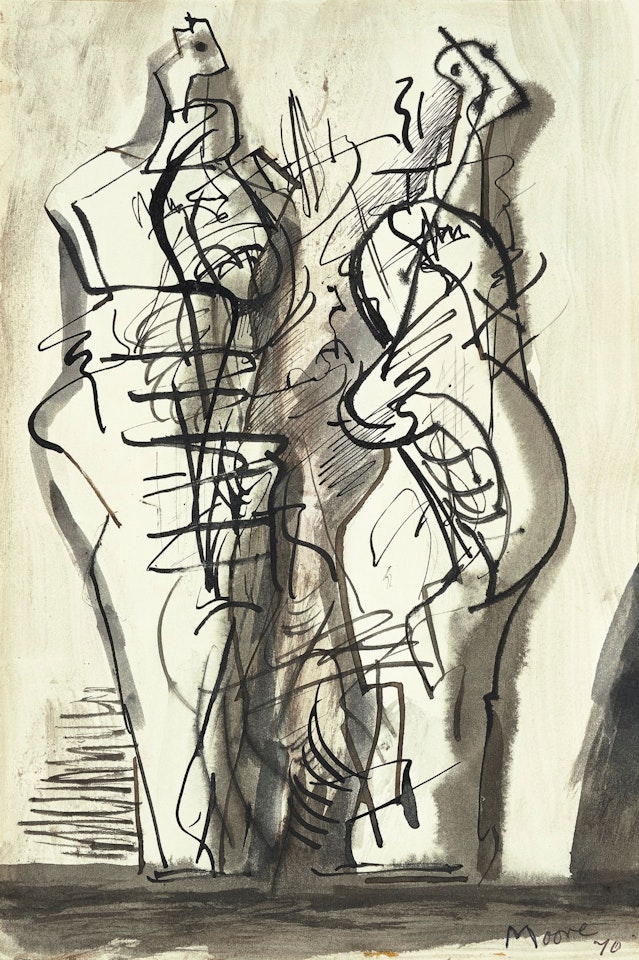TWO STANDING FIGURES XV by Henry Moore