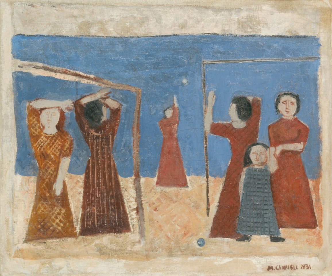 PALLA A VOLO (VOLLEY BALL PLAYERS) by Massimo Campigli
