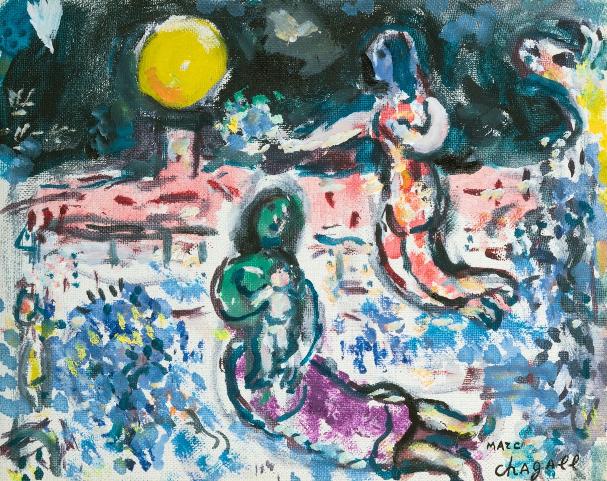 ESQUISSE D'APRÈS LE TABLEAU 'COUPLE DANS LE PAYSAGE BLEU' by Marc Chagall