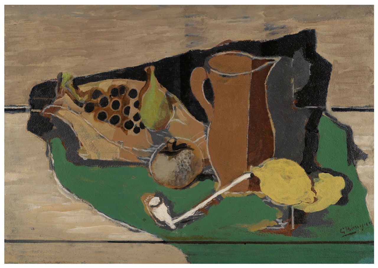 FRUITS, CRUCHE ET PIPE by Georges Braque