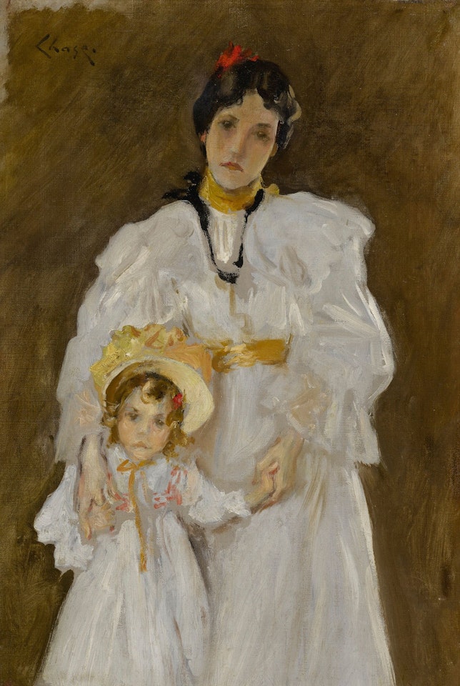 DOUBLE PORTRAIT: A SKETCH (SKETCH FOR THE PORTRAIT OF MOTHER AND CHILD) by William Merritt Chase