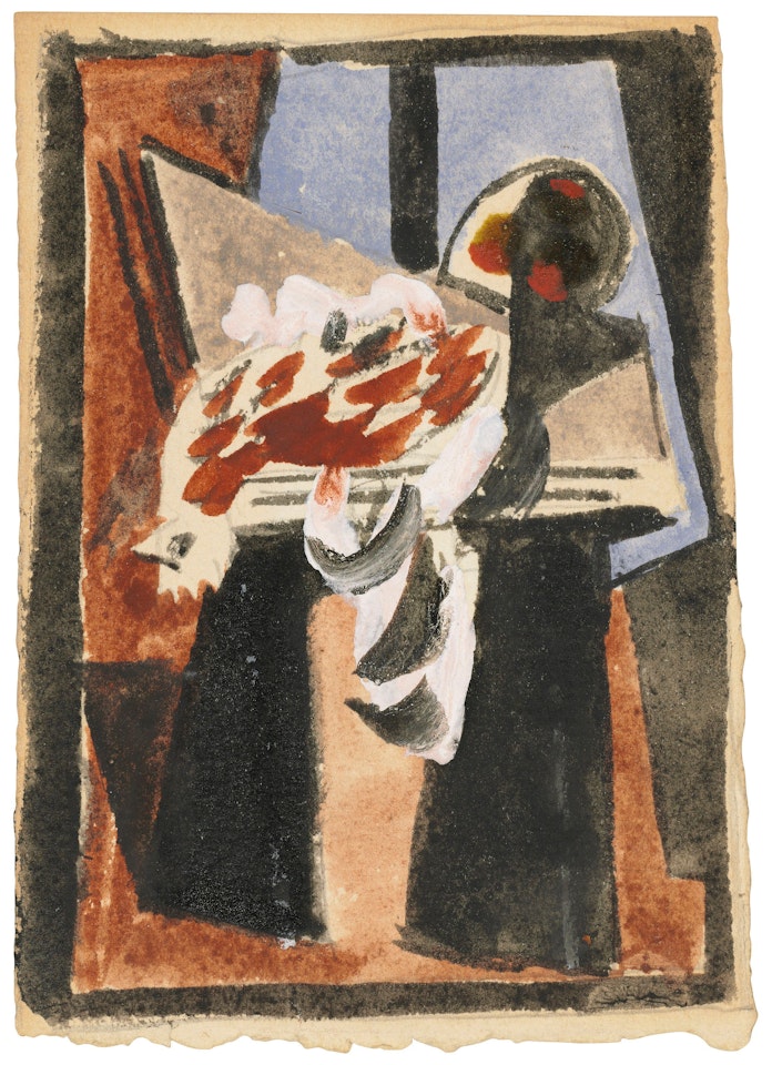 Coq sur le piano devant la fenêtre by Pablo Picasso