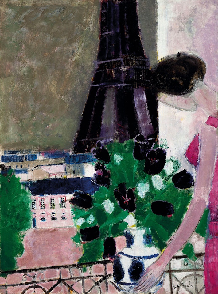 La Tour Eiffel et les Tulipes noires by André Brasilier