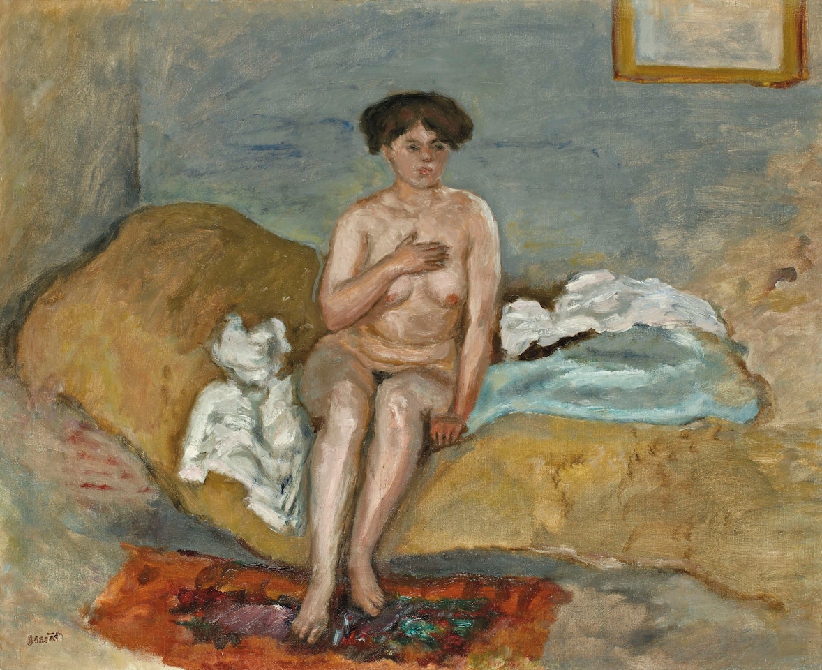 Femme nue assise sur un divan by Pierre Bonnard
