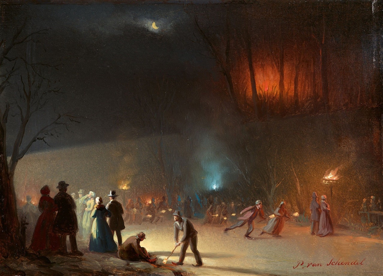 Winter Festival at the Jardin Zoologique in Brussels by Petrus van Schendel