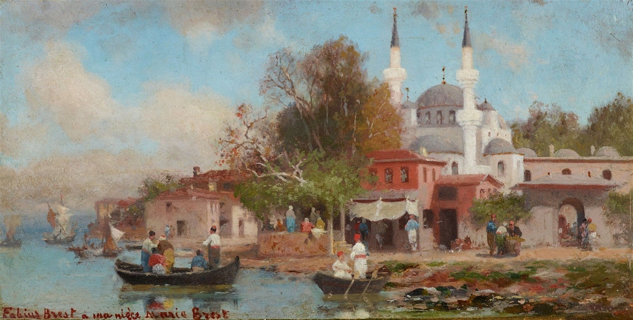 A Turkish Harbour by Germain-Fabius Brest