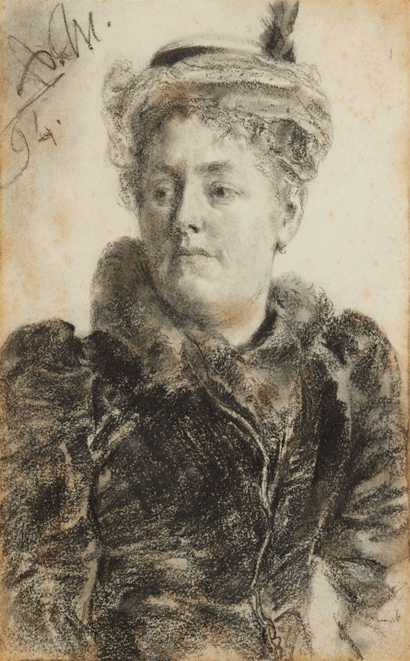Portrait of a Lady in a Hat by Adolph Menzel