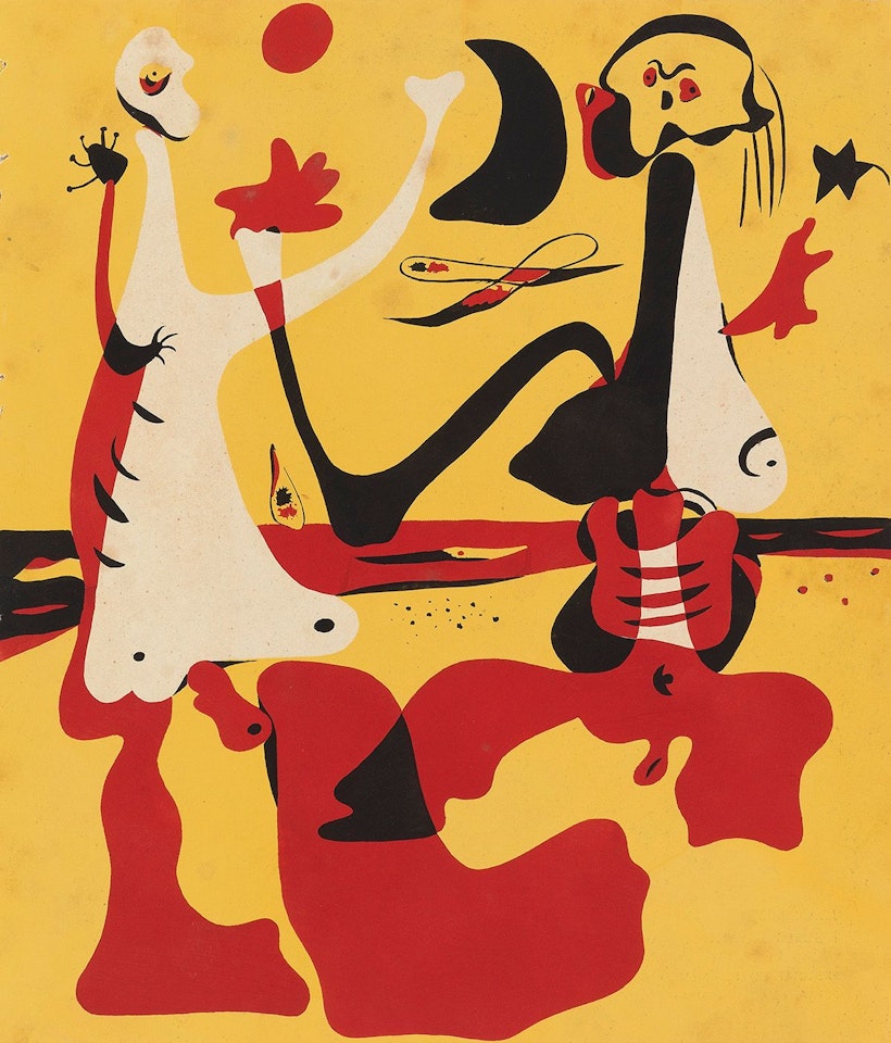 Personnages Devant La Mer by Joan Miró