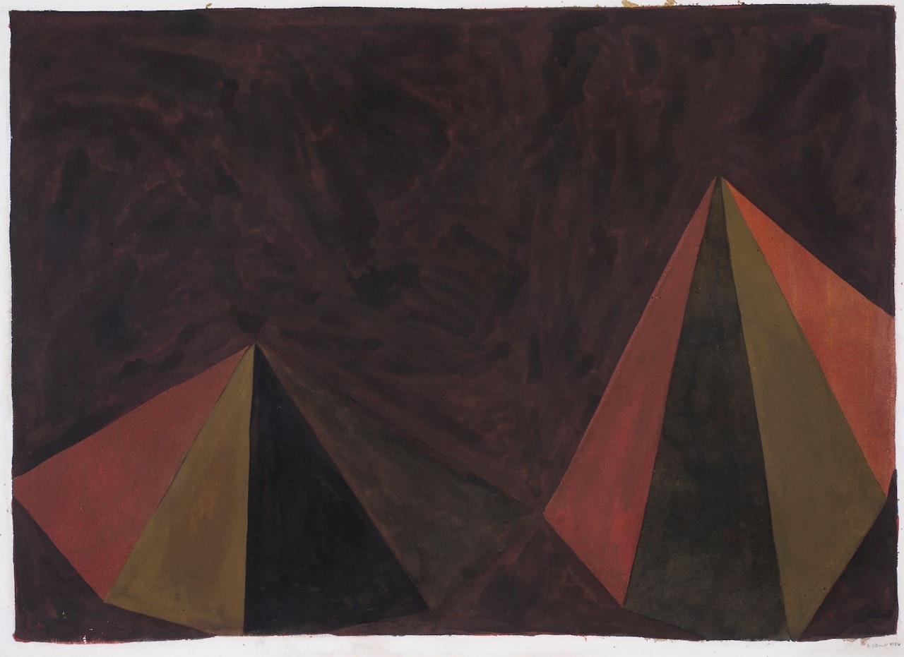 TWO ASYMMETRICAL PYRAMIDS  by Sol LeWitt