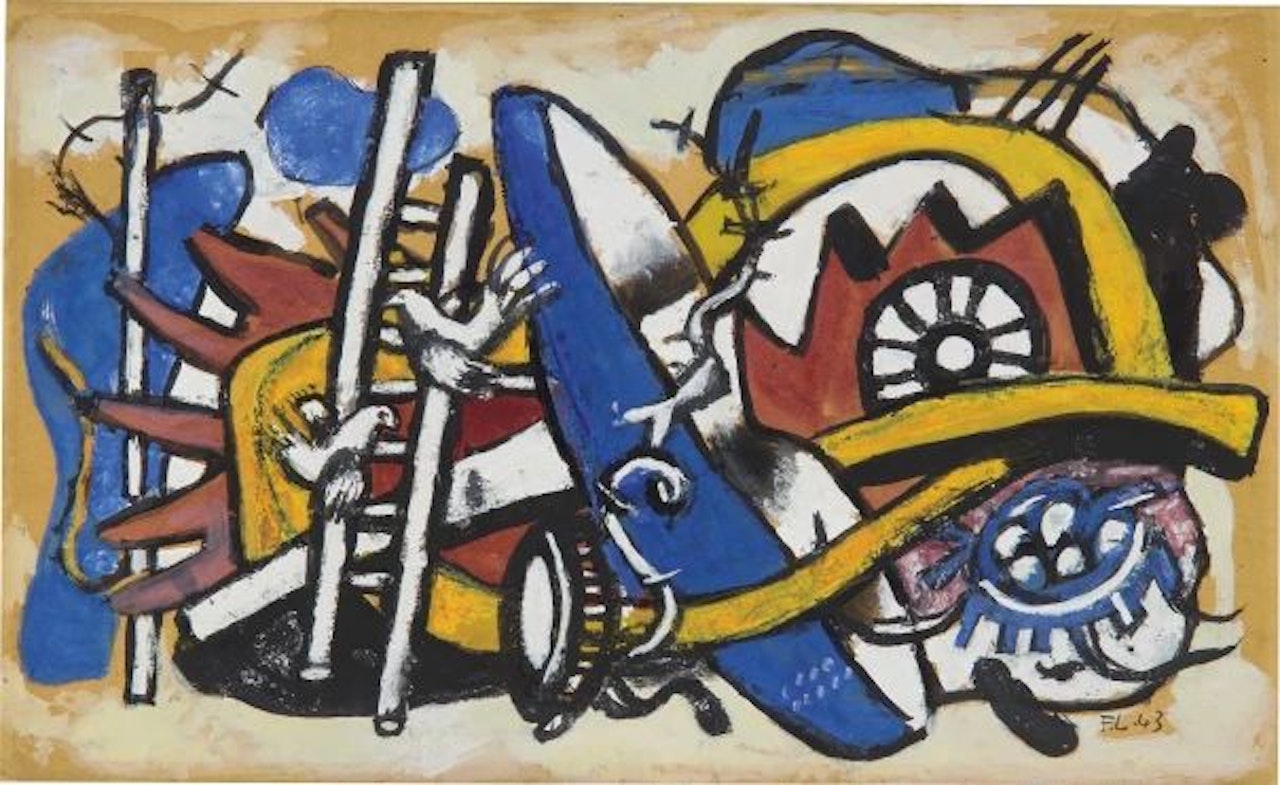 Les oiseaux sur l’échelle by Fernand Leger