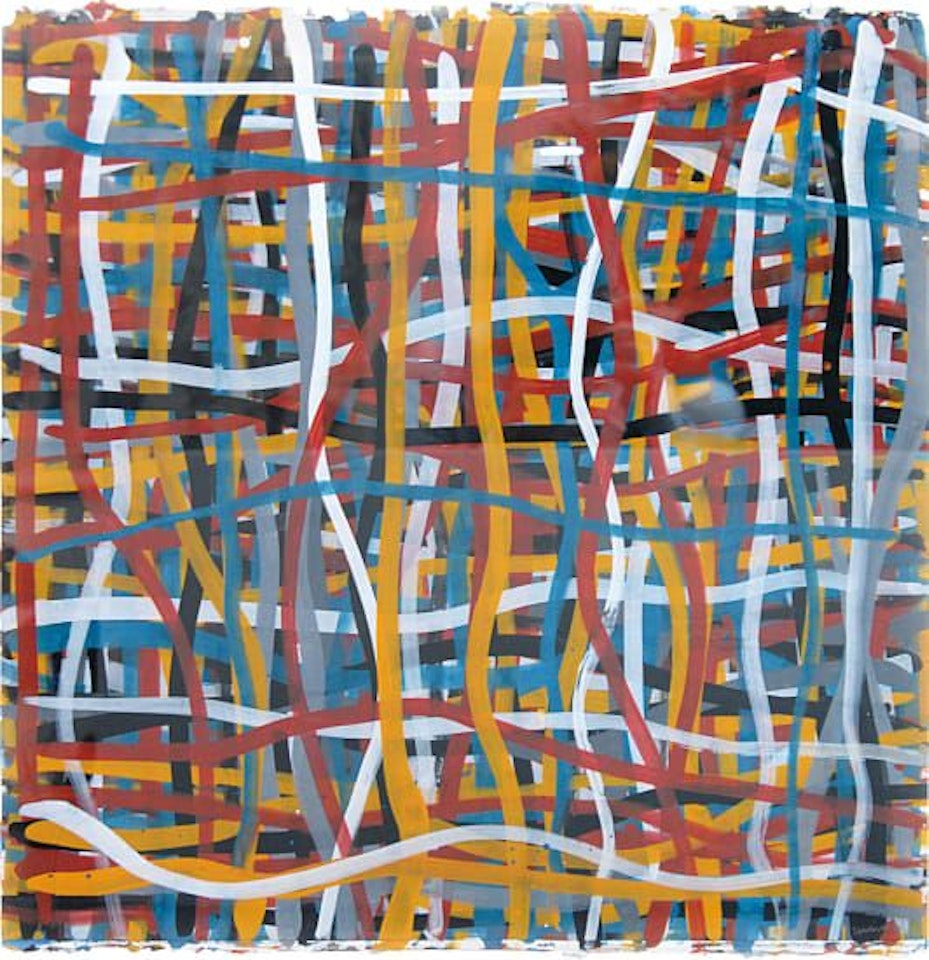 Irregular Vertical and Horizontal Bands of Color Superimposed by Sol LeWitt