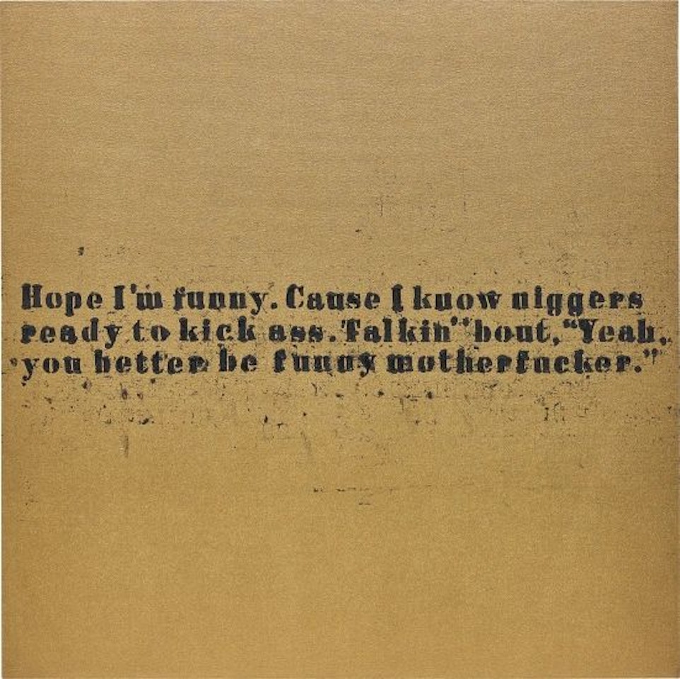 Funny Motherfucker #1 by Glenn Ligon