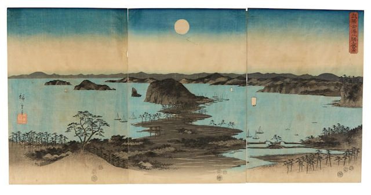 Buyo Kanazawa hassho yakei by Utagawa Hiroshige