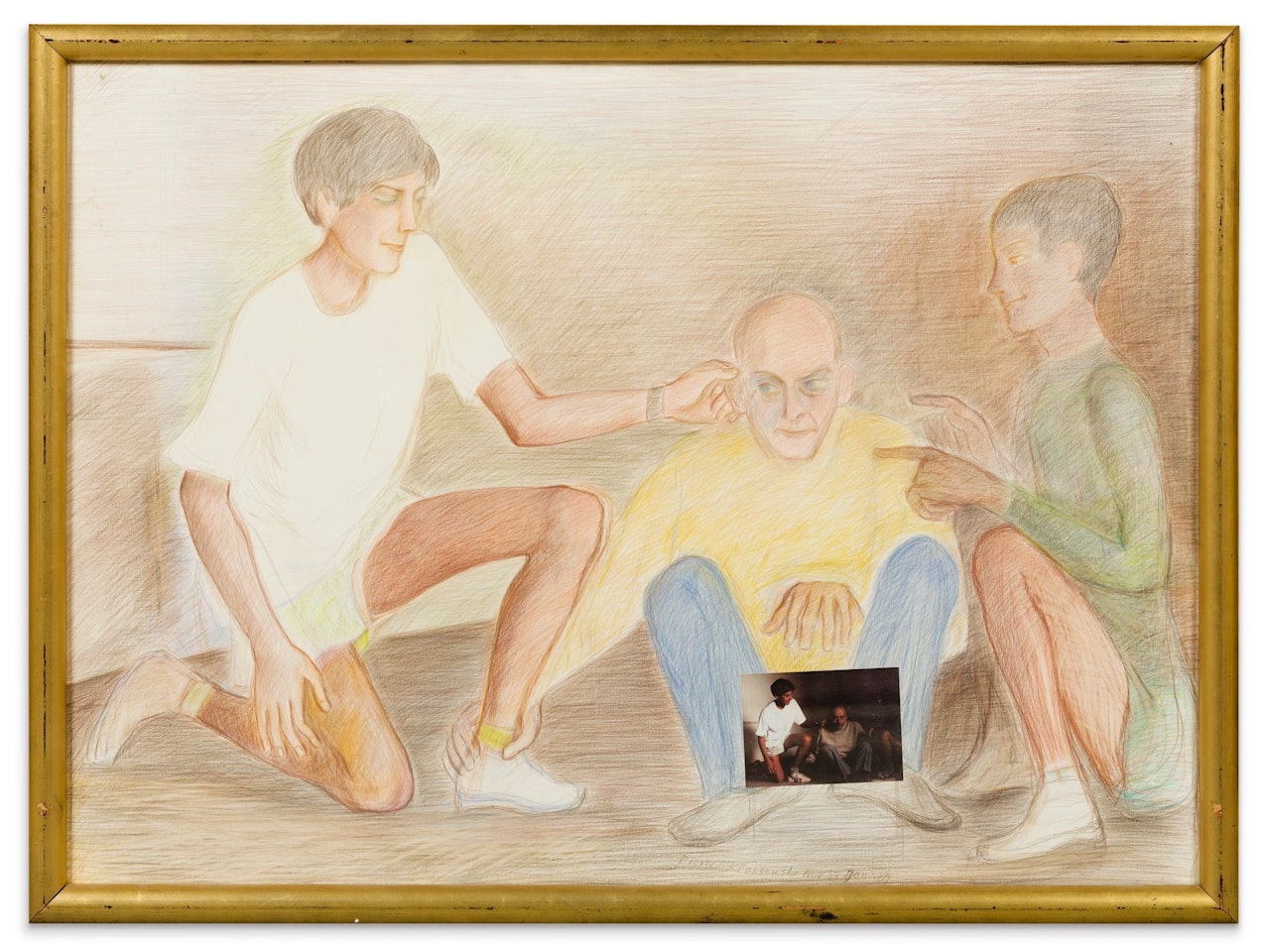 LES JEUNES MATHIAS ET FABRICE ROULET, ADMINISTRANT À L'ARTISTE UNE CORRECTION PRÉALABLE by Pierre Klossowski