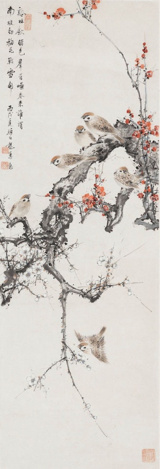 SPARROWS ON PLUM BLOSSOM by Yan Bolong