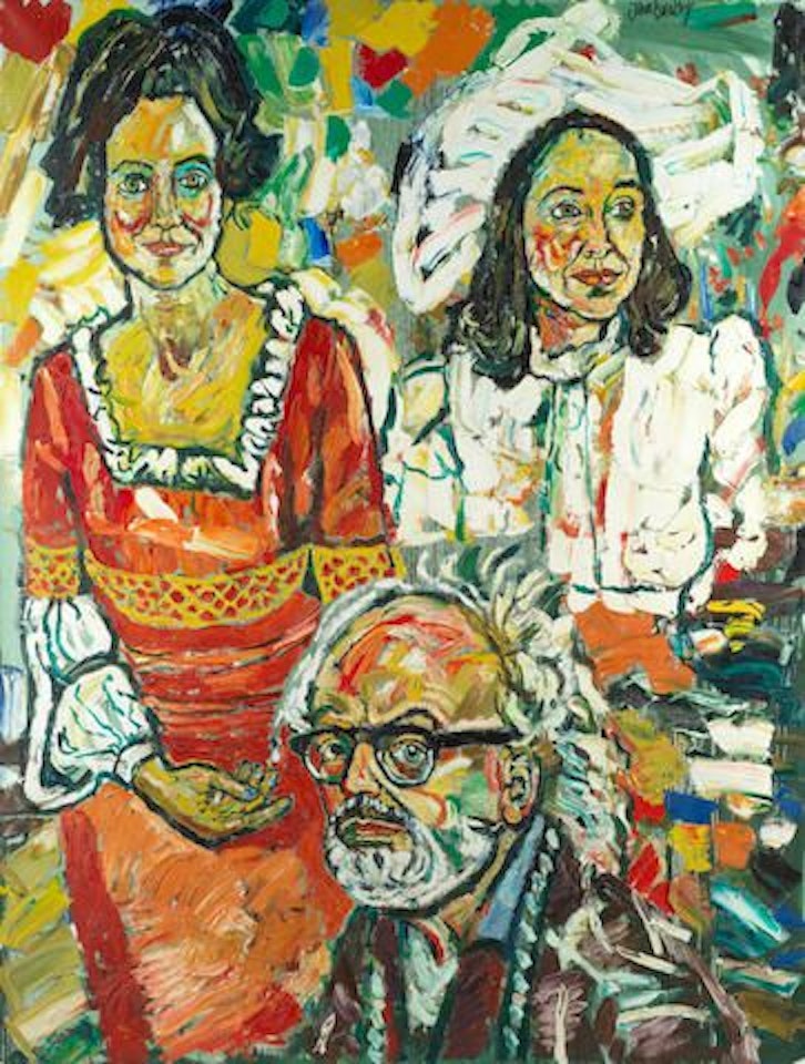 Self Portrait with Jean Bratby in Two Outfits by John Bratby