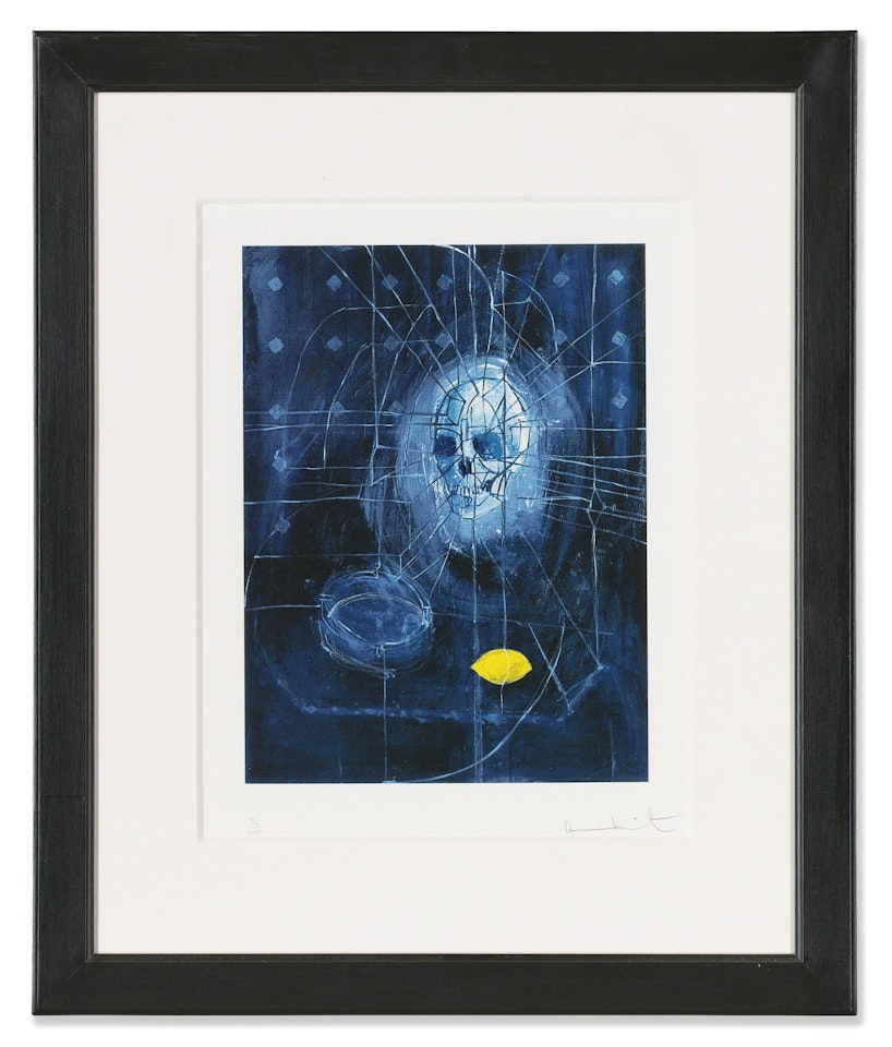 Skull with Ashtray and Lemon by Damien Hirst