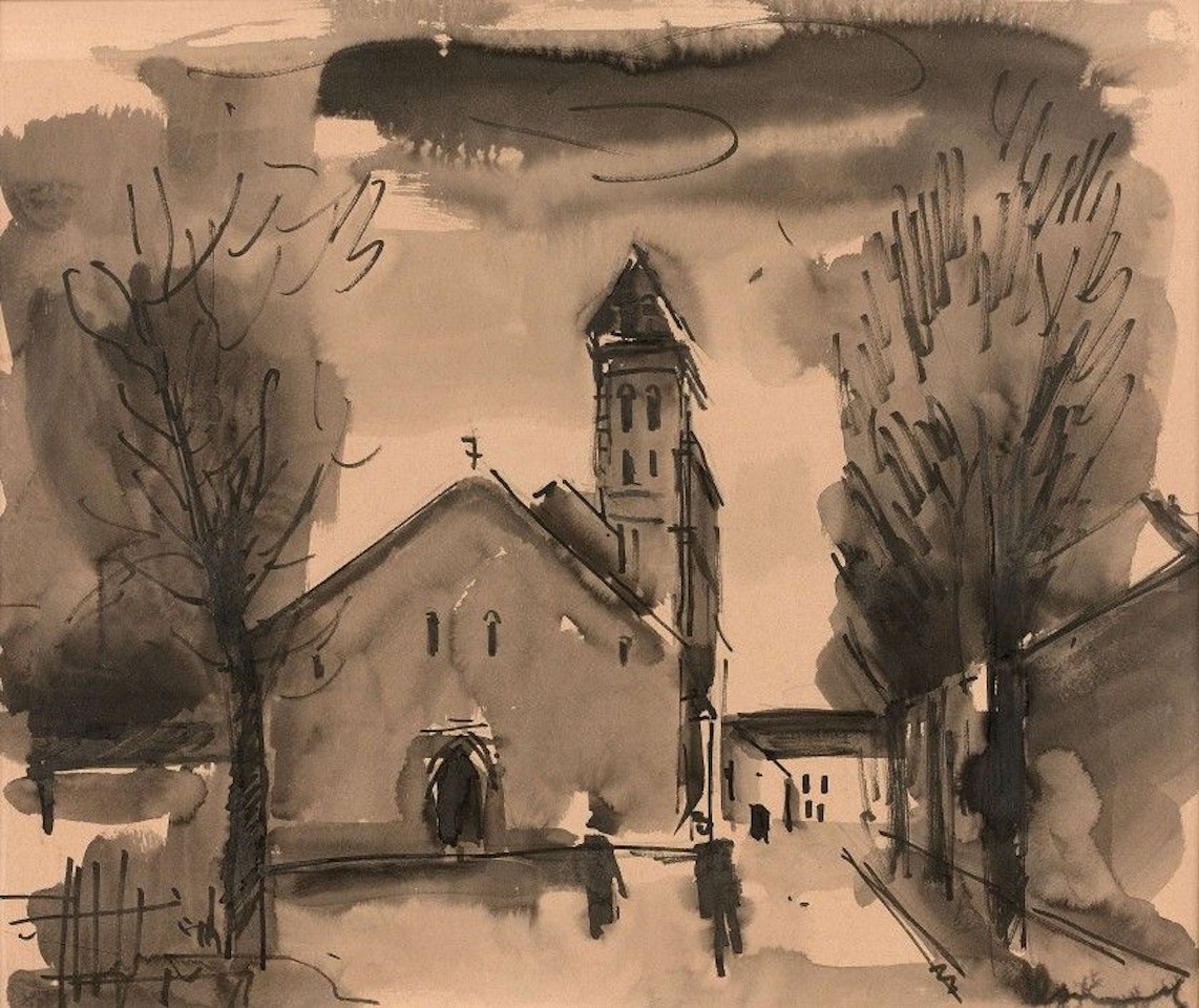 The village church by Maurice de Vlaminck