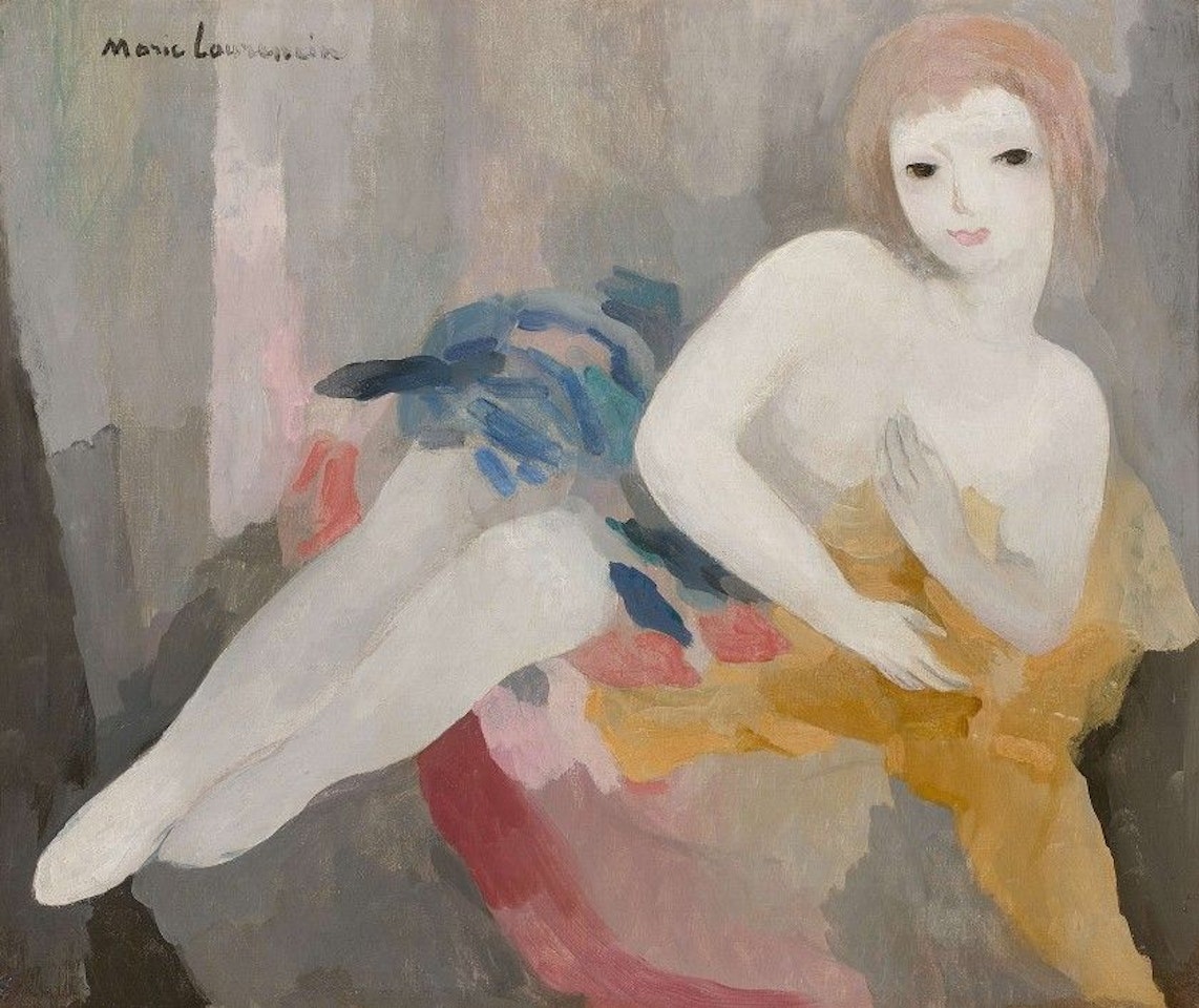 Young girl lying by Marie Laurencin