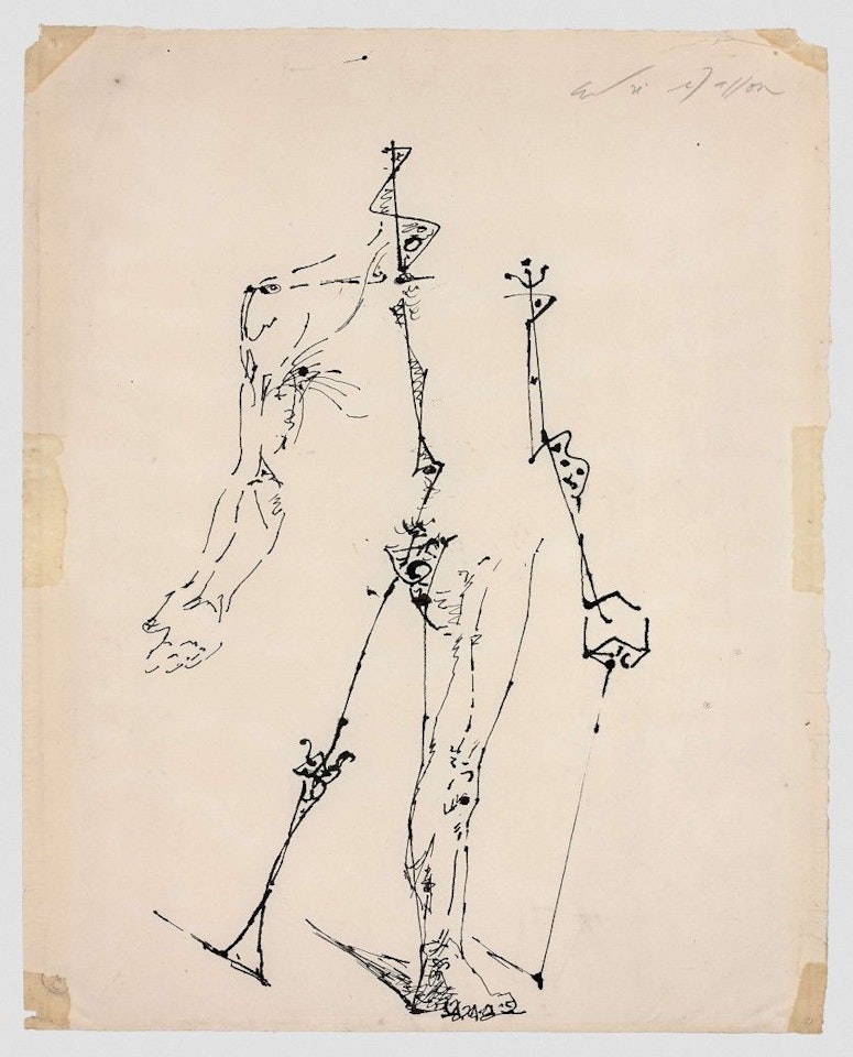 Automatic drawing - Man standing by André Masson