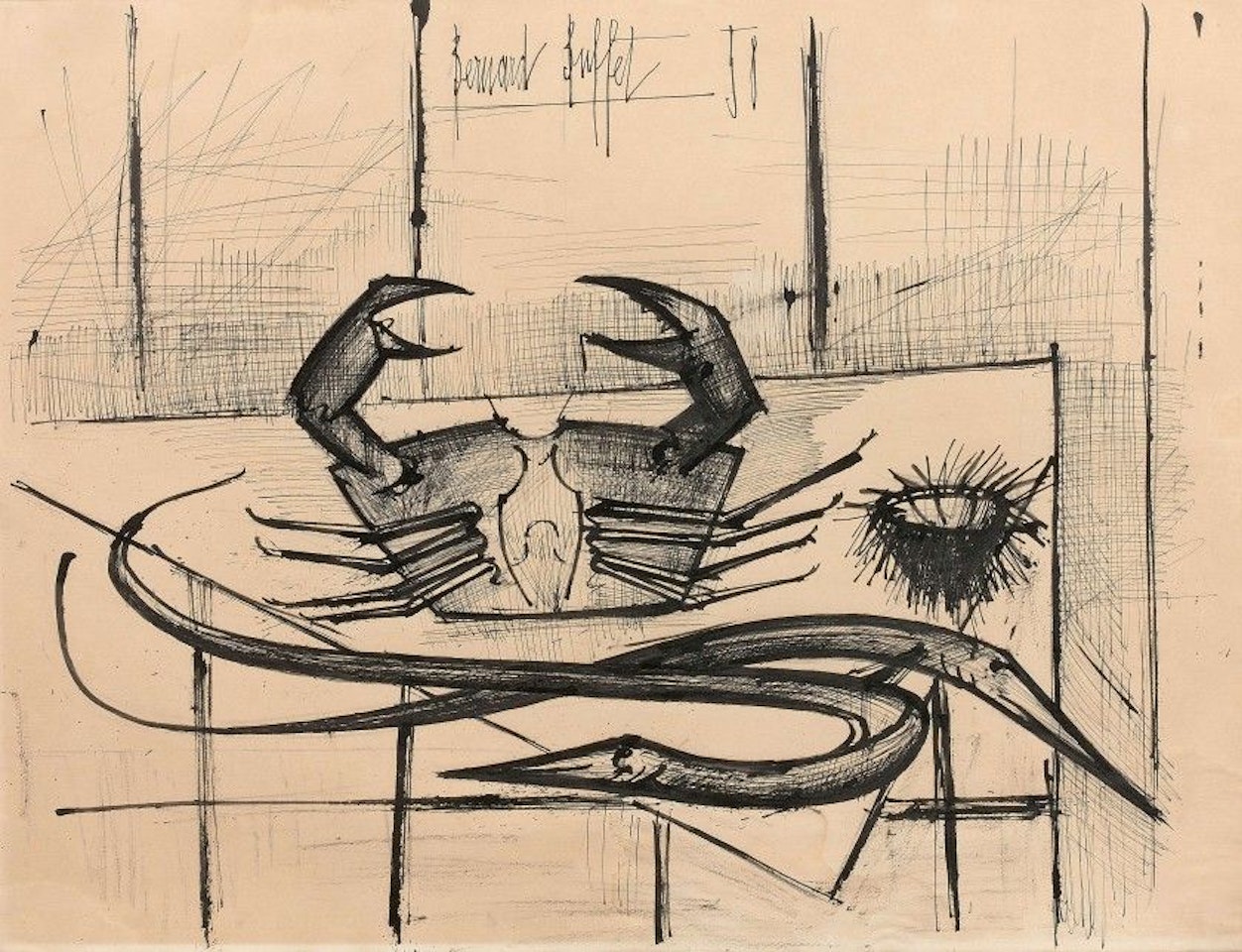 Still life with crab by Bernard Buffet