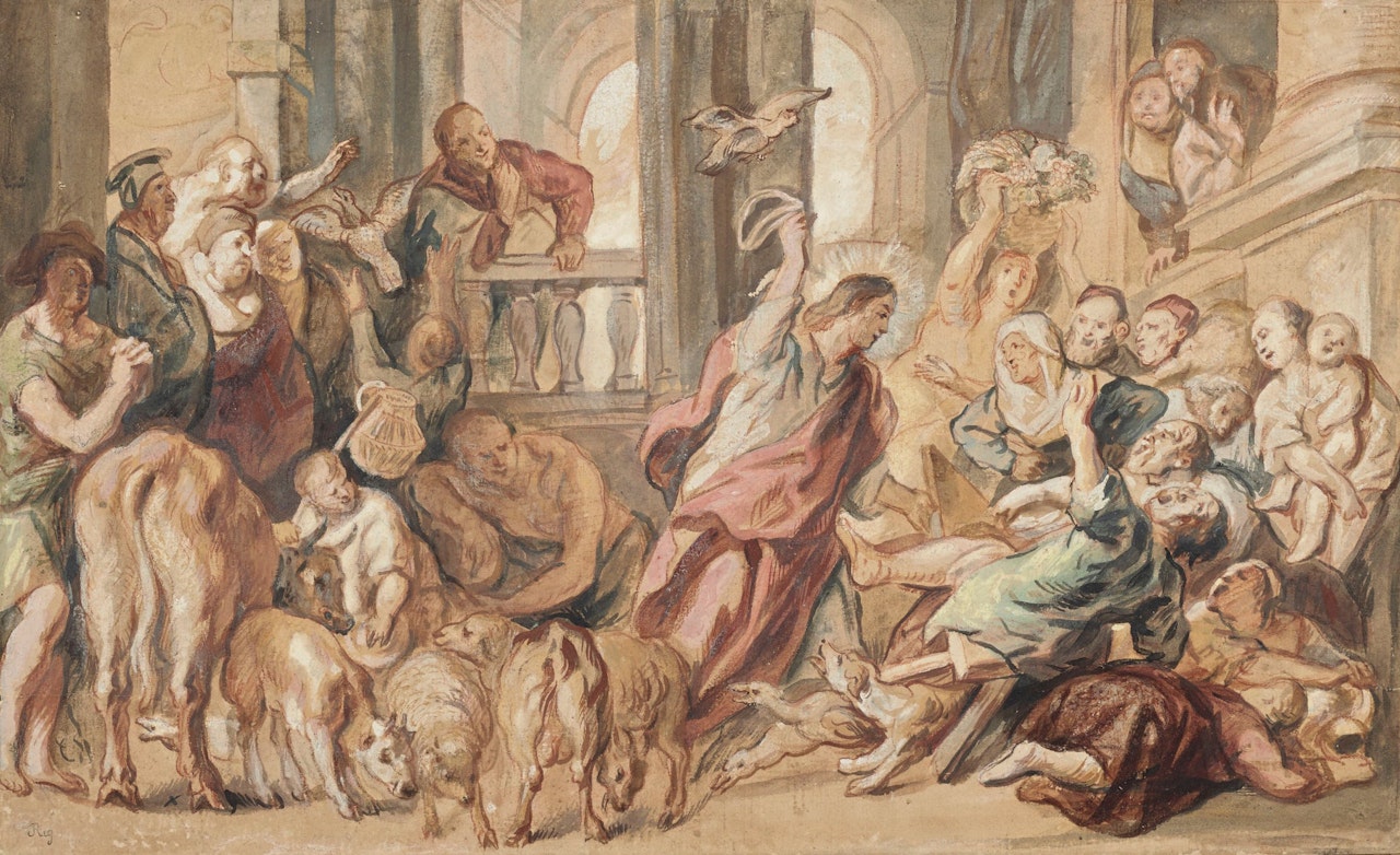 Le Christ chassant les marchands du Temple by Jacob Jordaens