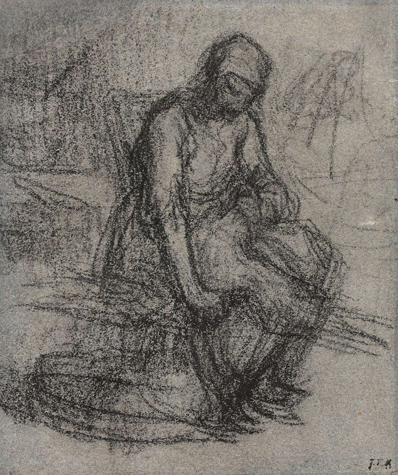 The linen carder by Jean-François Millet