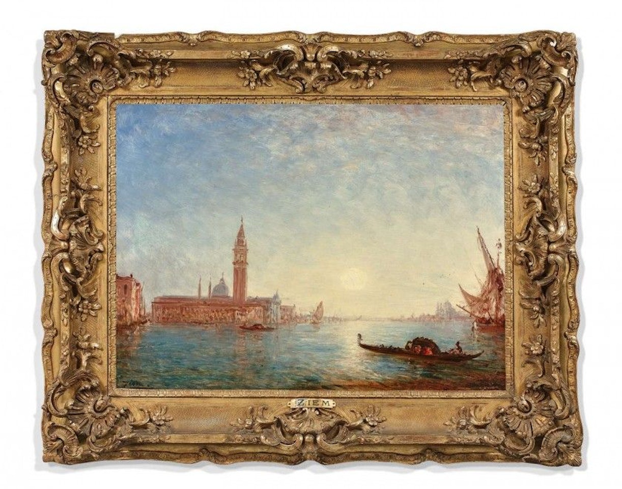 Effect of light in front of San Giorgio Maggiore, Venice by Félix Ziem